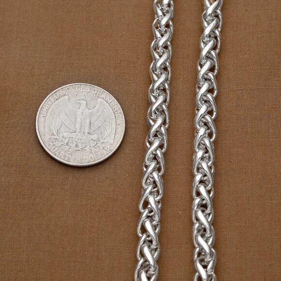 Vintage Thick 925 Sterling Silver Chain Necklace, 22 inch, 6mm Heavy Men's Chain - Picture 3 of 5